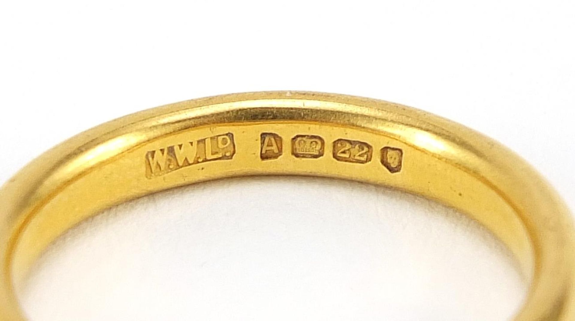 22ct gold wedding band, London 1936, size M, 5.5g, - this lot is sold without buyer's premium - Image 3 of 3