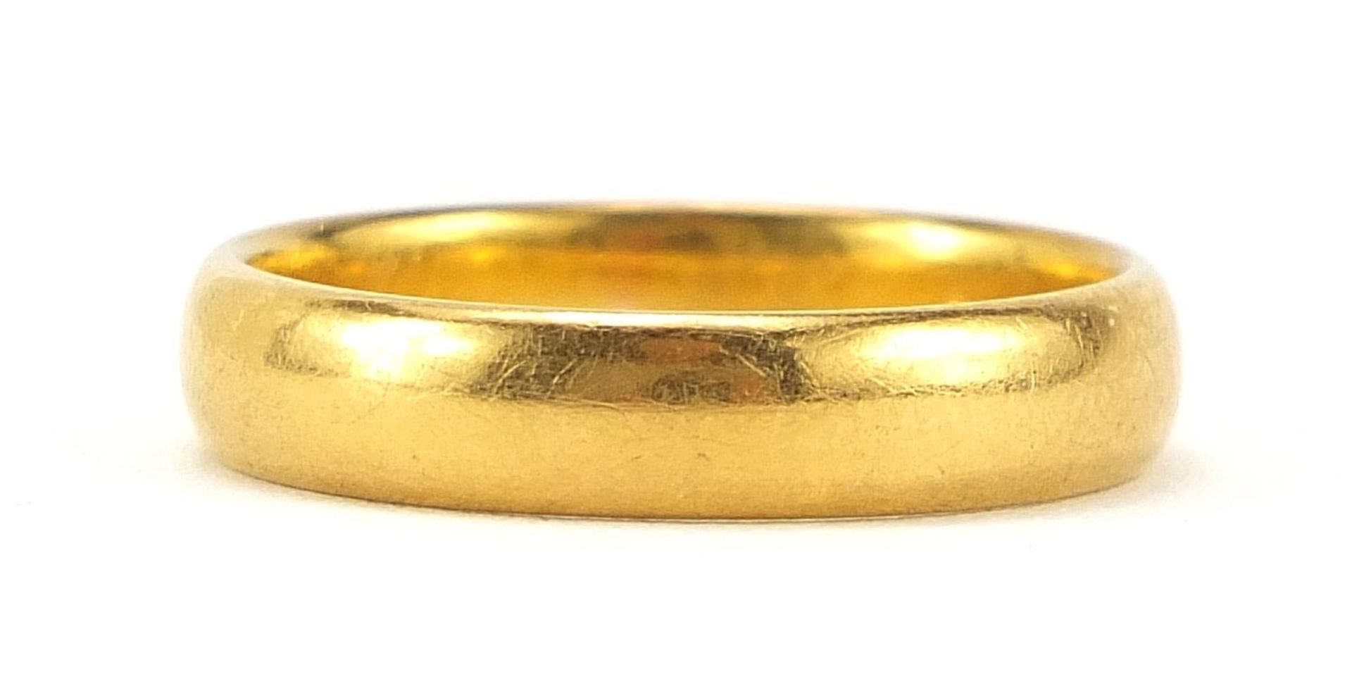 22ct gold wedding band, London 1962, size O/P, 5.5g - this lot is sold without buyer's premium - Image 2 of 3