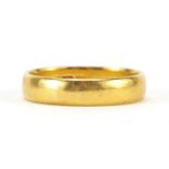 22ct gold wedding band, Birmingham 1926, size R, 5.9g - this lot is sold without buyer's premium
