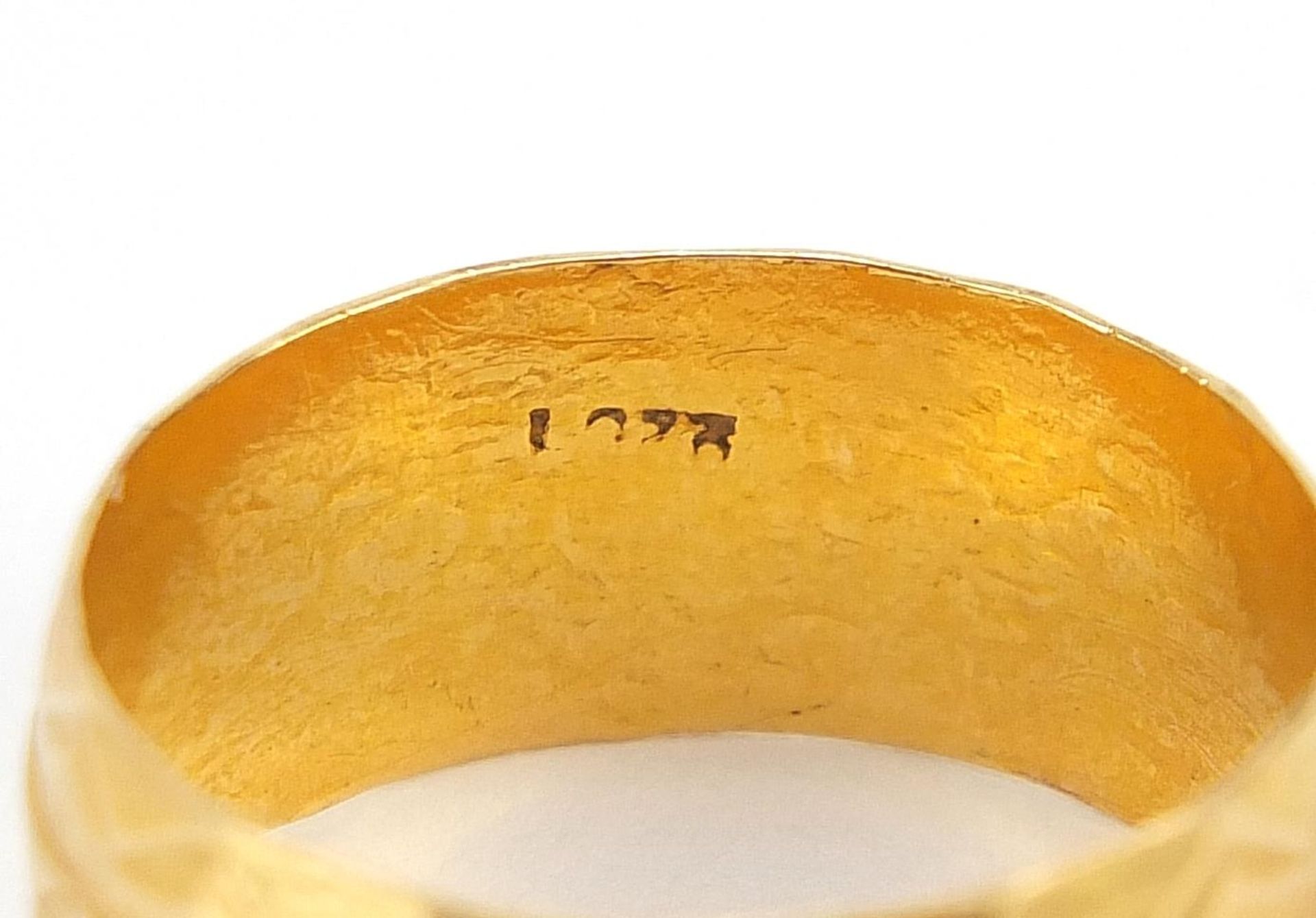 22ct gold wedding band with indistinct marks, size Q, 6.6g - this lot is sold without buyer's premiu - Image 3 of 3