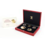 1992 United Kingdom Gold Proof Sovereign Four Coin Collection comprising half sovereign, sovereign,