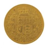 Queen Victoria Young Head 1853 shield back gold sovereign - this lot is sold without buyer's premium