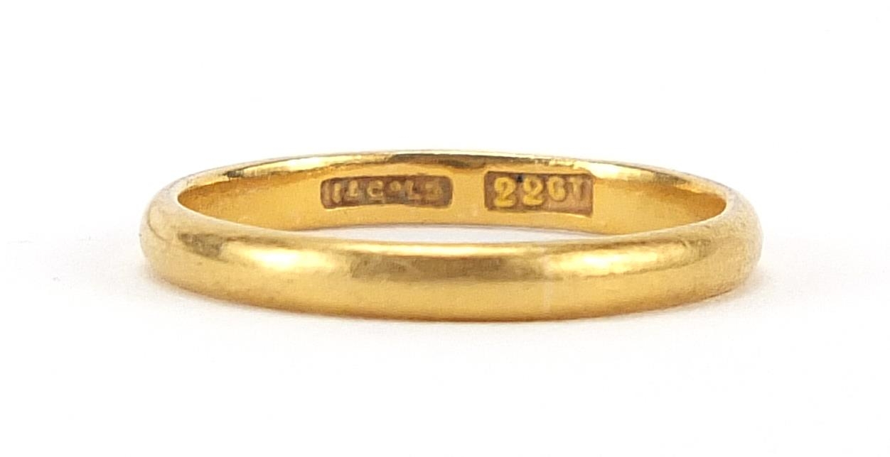 22ct gold wedding band, size L, 2.3g - this lot is sold without buyer's premium - Image 2 of 5