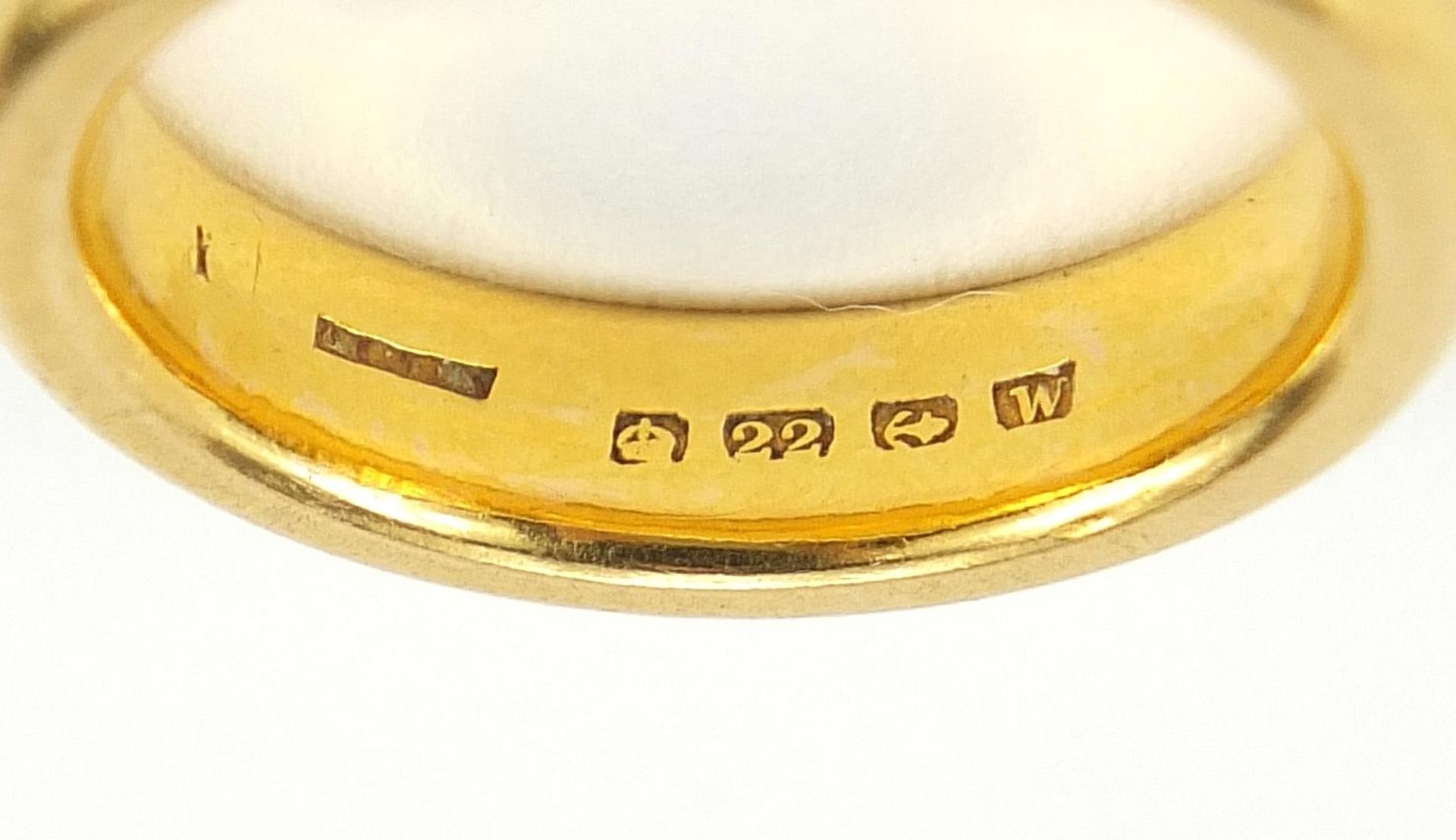 22ct gold wedding band, Birmingham 1921, size L, 10.4g - this lot is sold without buyer's premium - Image 3 of 3