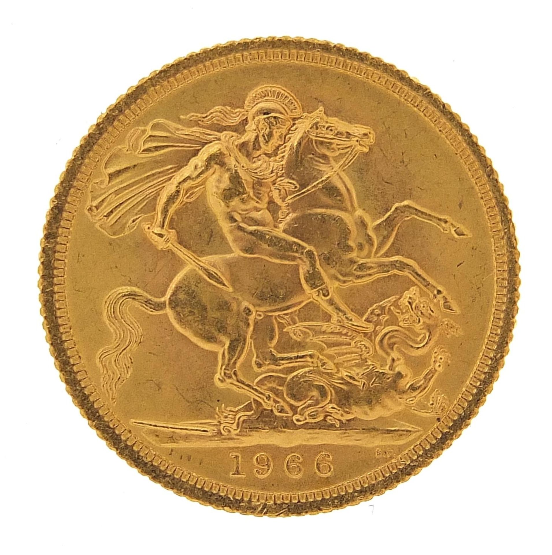 Elizabeth II 1966 gold sovereign - this lot is sold without buyer's premium