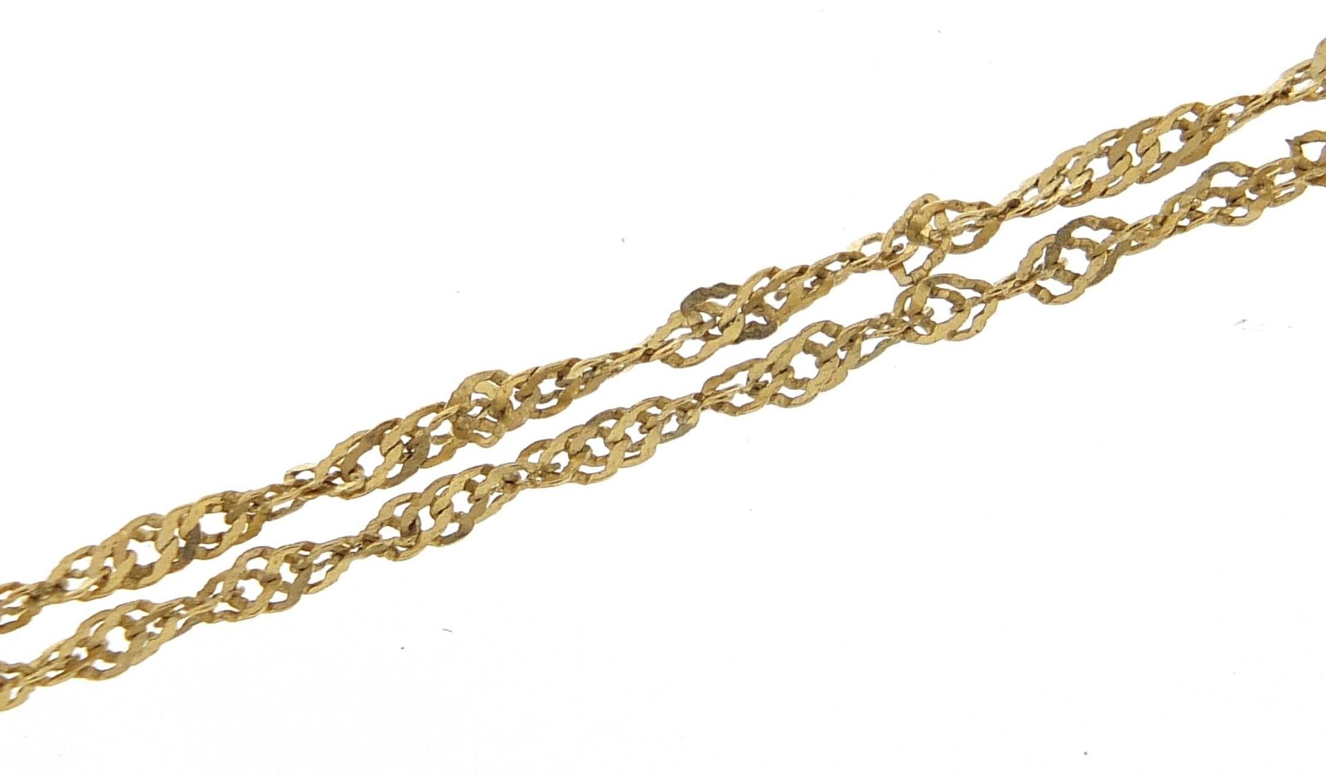 9ct gold rope twist necklace, 39cm in length, 1.3g - this lot is sold without buyer's premium