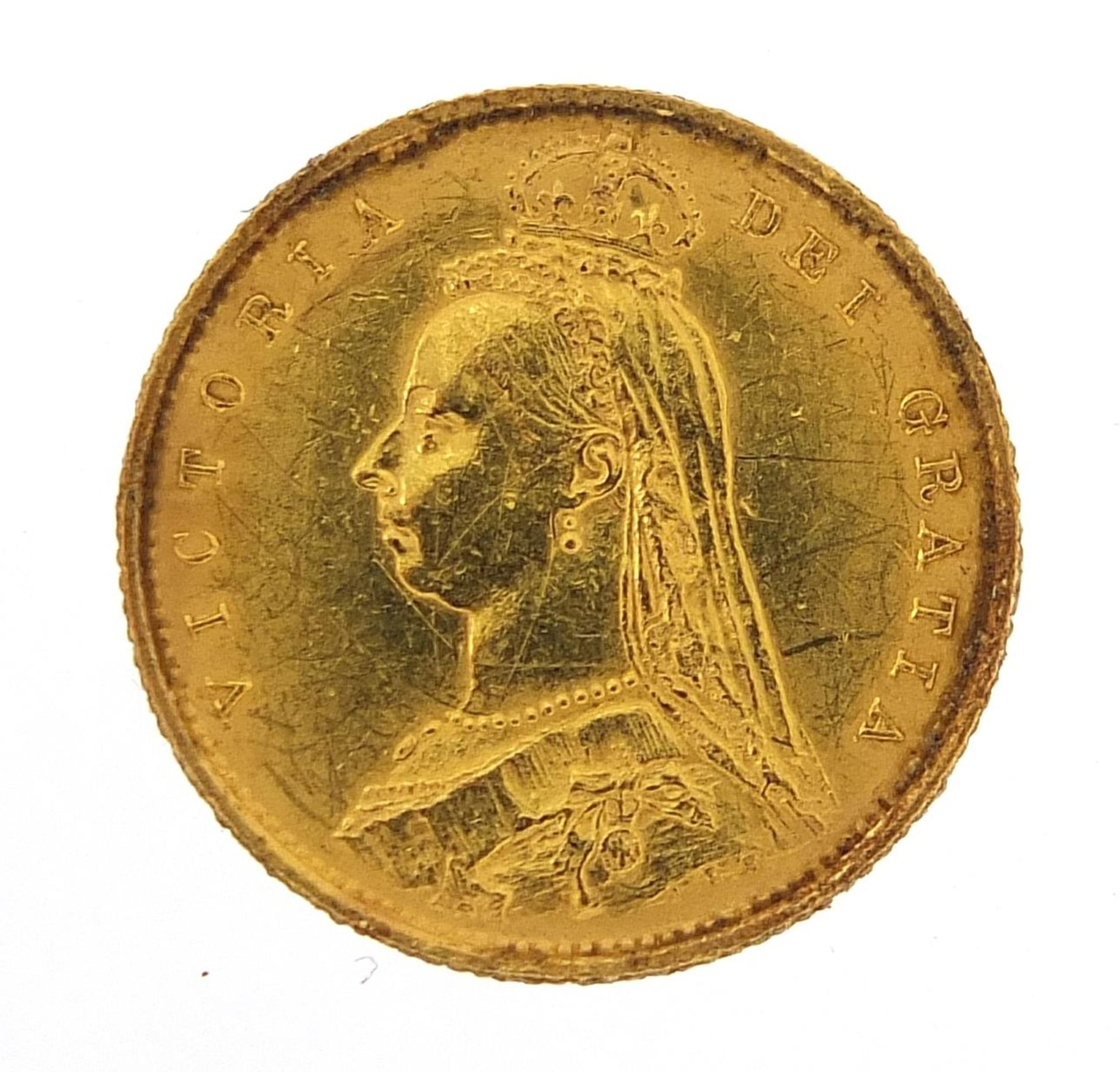 Queen Victoria Jubilee Head 1887 gold shield back half sovereign - this lot is sold without buyer's - Image 2 of 3