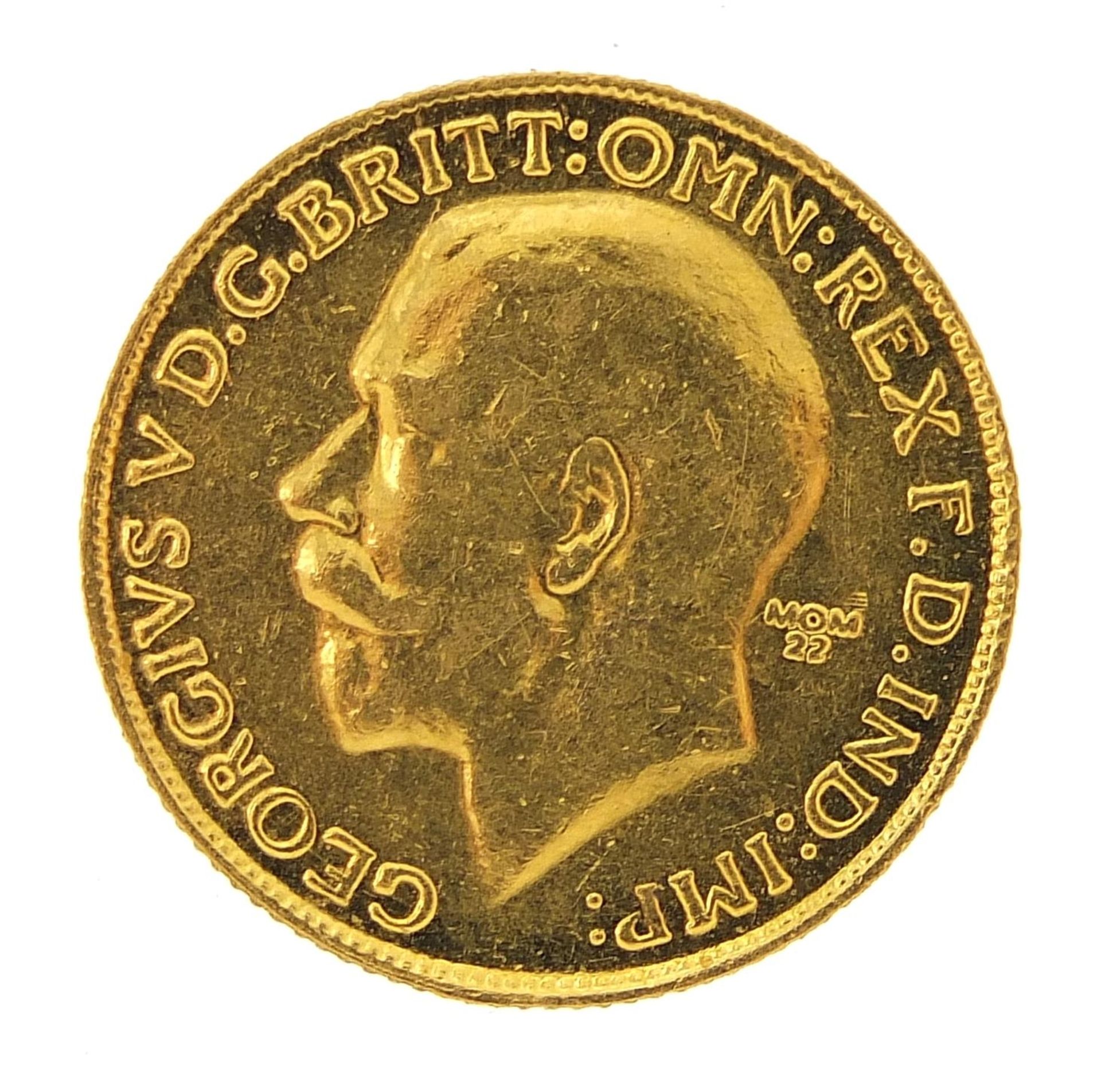 George V 1918 gold sovereign, Melbourne mint - this lot is sold without buyer's premium - Bild 2 aus 3