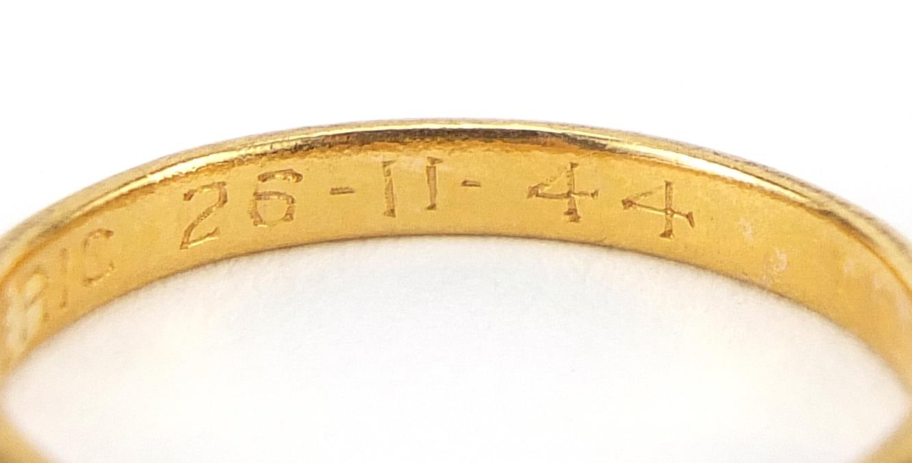 22ct gold wedding band, size L, 2.3g - this lot is sold without buyer's premium - Image 5 of 5