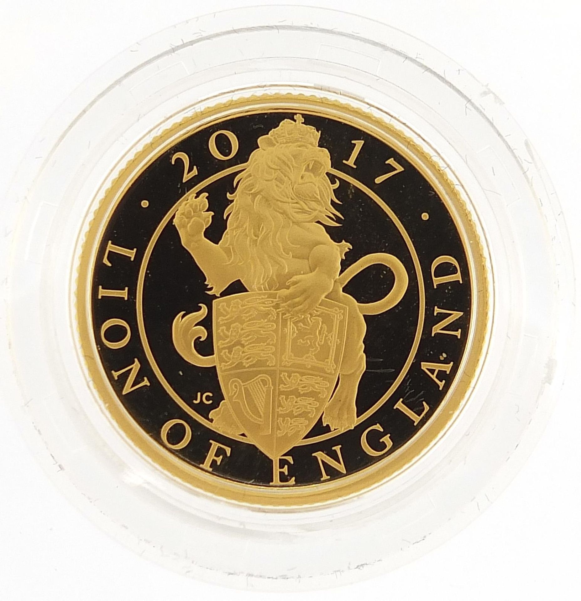 Elizabeth II 2017 UK 1/4 ounce gold proof coin numbered 1606 with case, box and certificate - this - Image 2 of 5