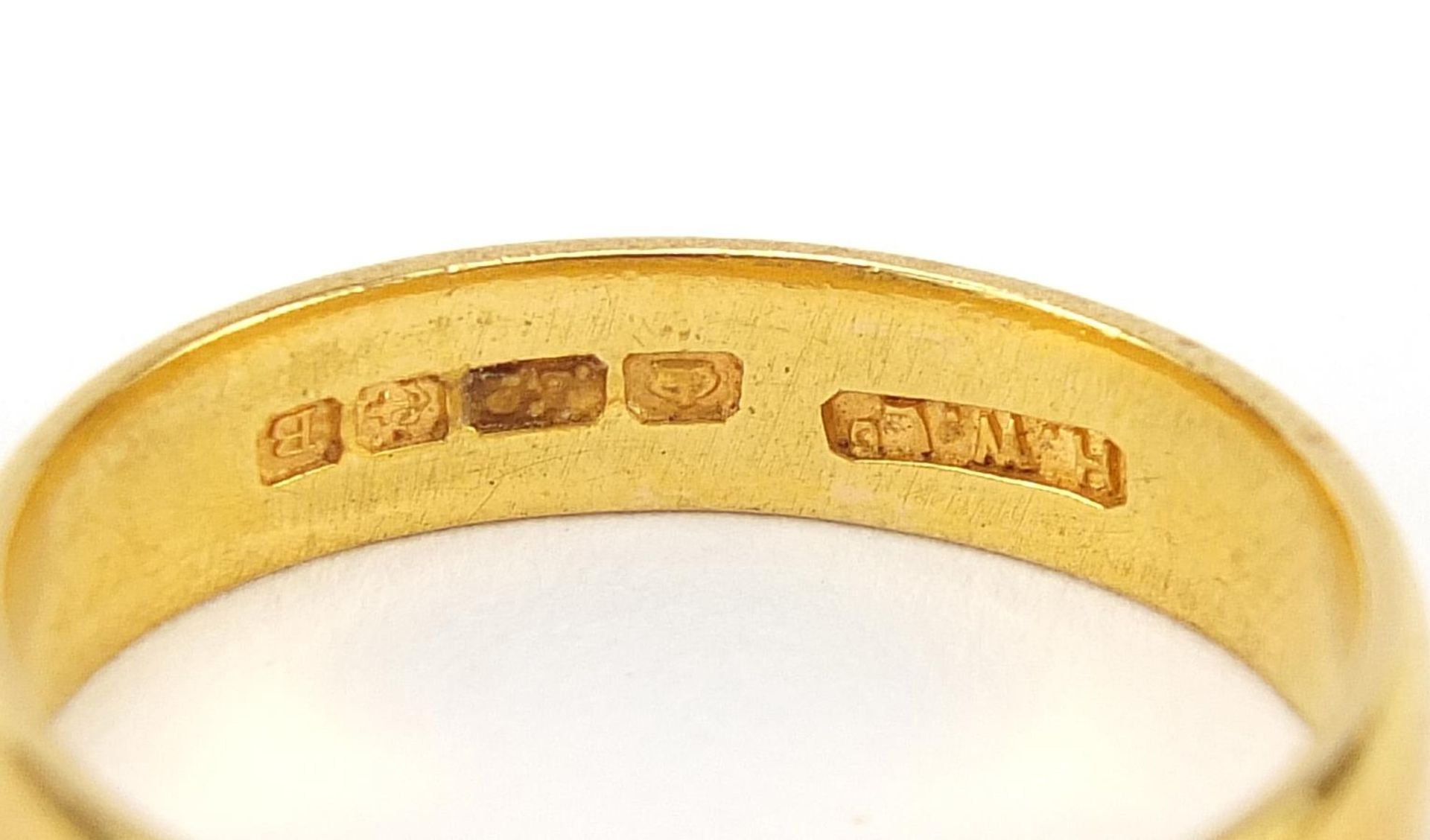 22ct gold wedding band, Birmingham 1926, size R, 5.9g - this lot is sold without buyer's premium - Image 3 of 3