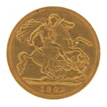 Edward VII 1902 gold half sovereign - this lot is sold without buyer's premium