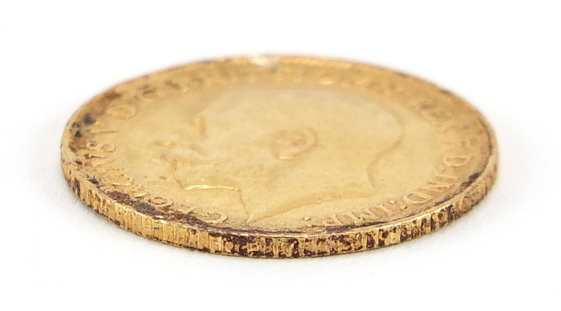 George V 1914 gold half sovereign - this lot is sold without buyer's premium - Bild 3 aus 3