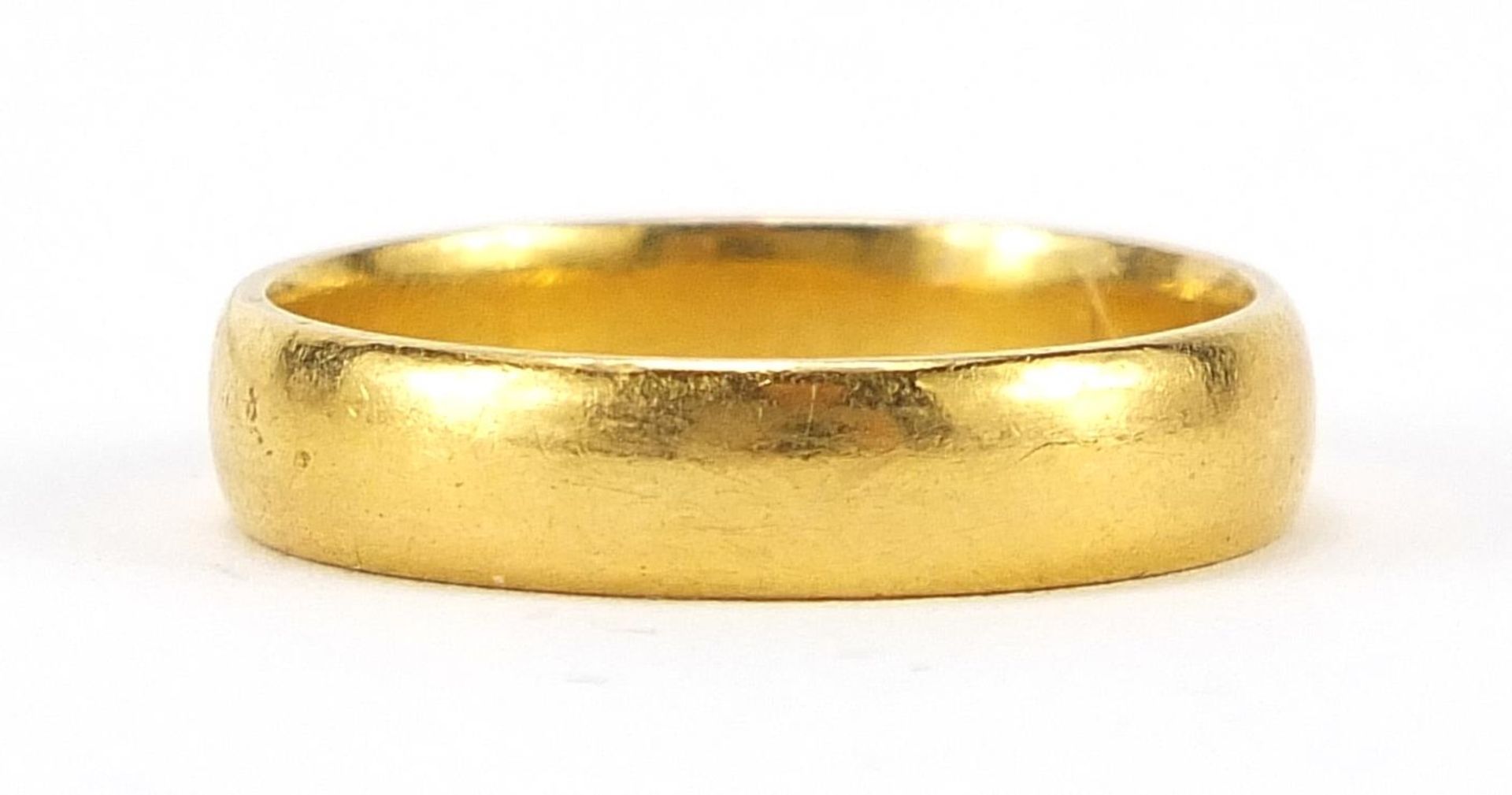 22ct gold wedding band, Birmingham 1926, size R, 5.9g - this lot is sold without buyer's premium - Image 2 of 3