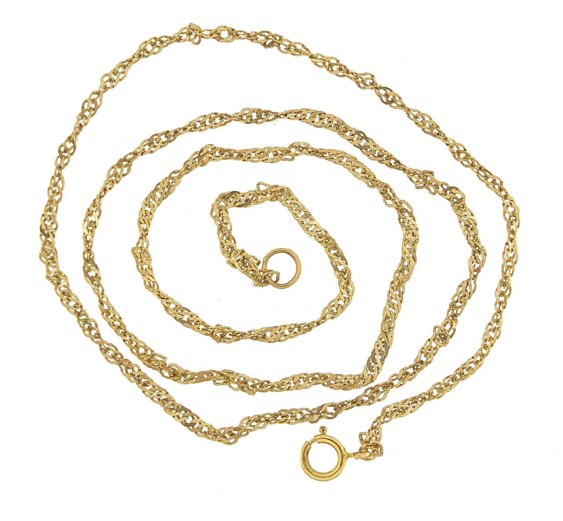 9ct gold rope twist necklace, 39cm in length, 1.3g - this lot is sold without buyer's premium - Image 2 of 3