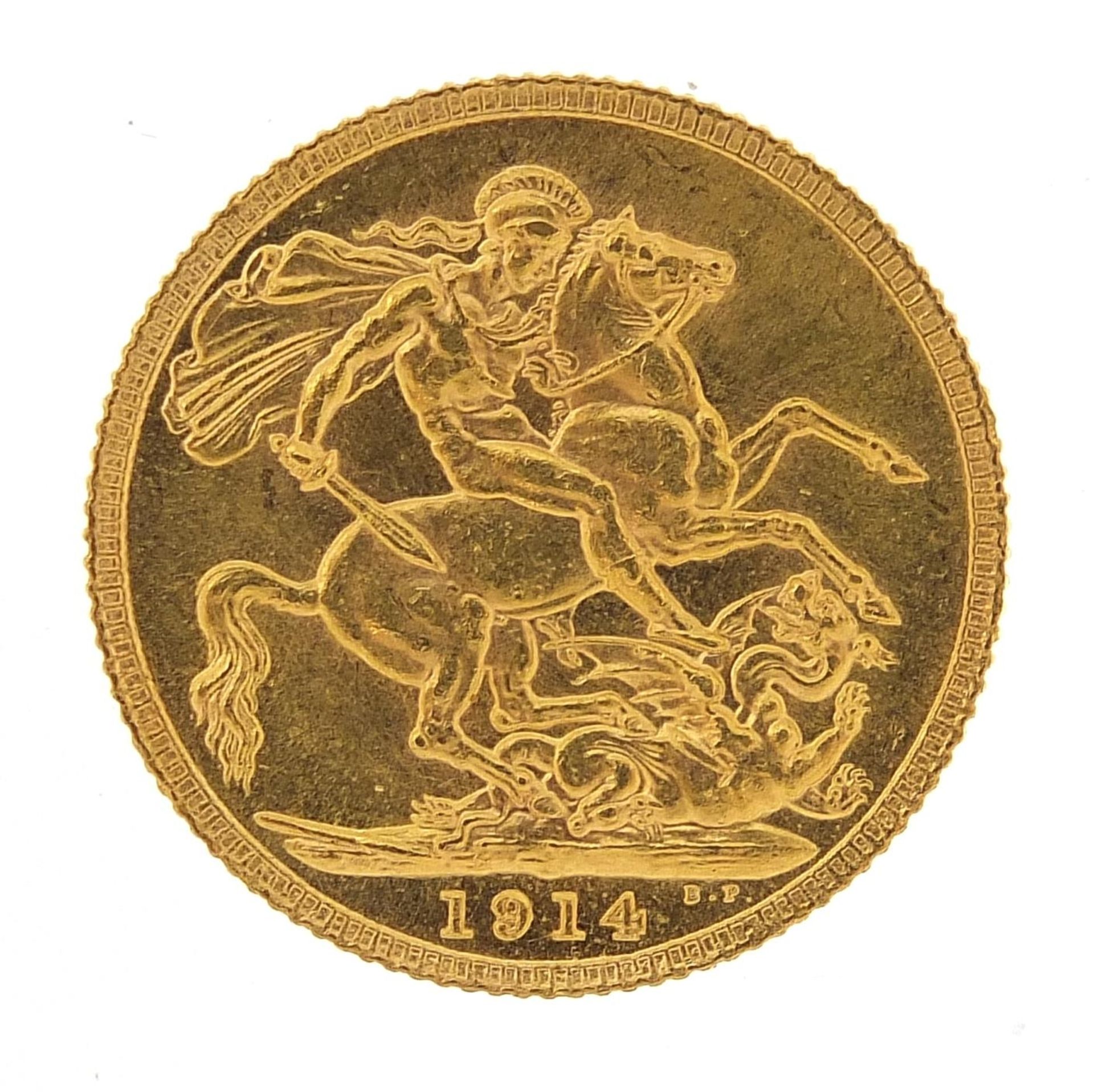 George V 1914 gold sovereign - this lot is sold without buyer's premium