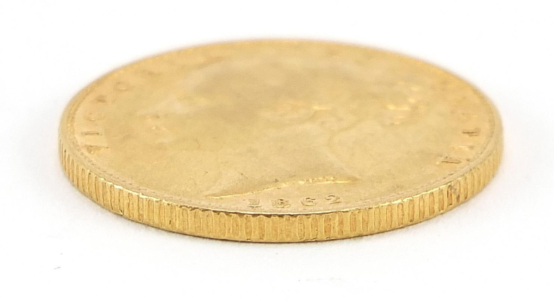 Queen Victoria Young Head 1862 shield back gold sovereign - this lot is sold without buyer's premium - Image 3 of 3