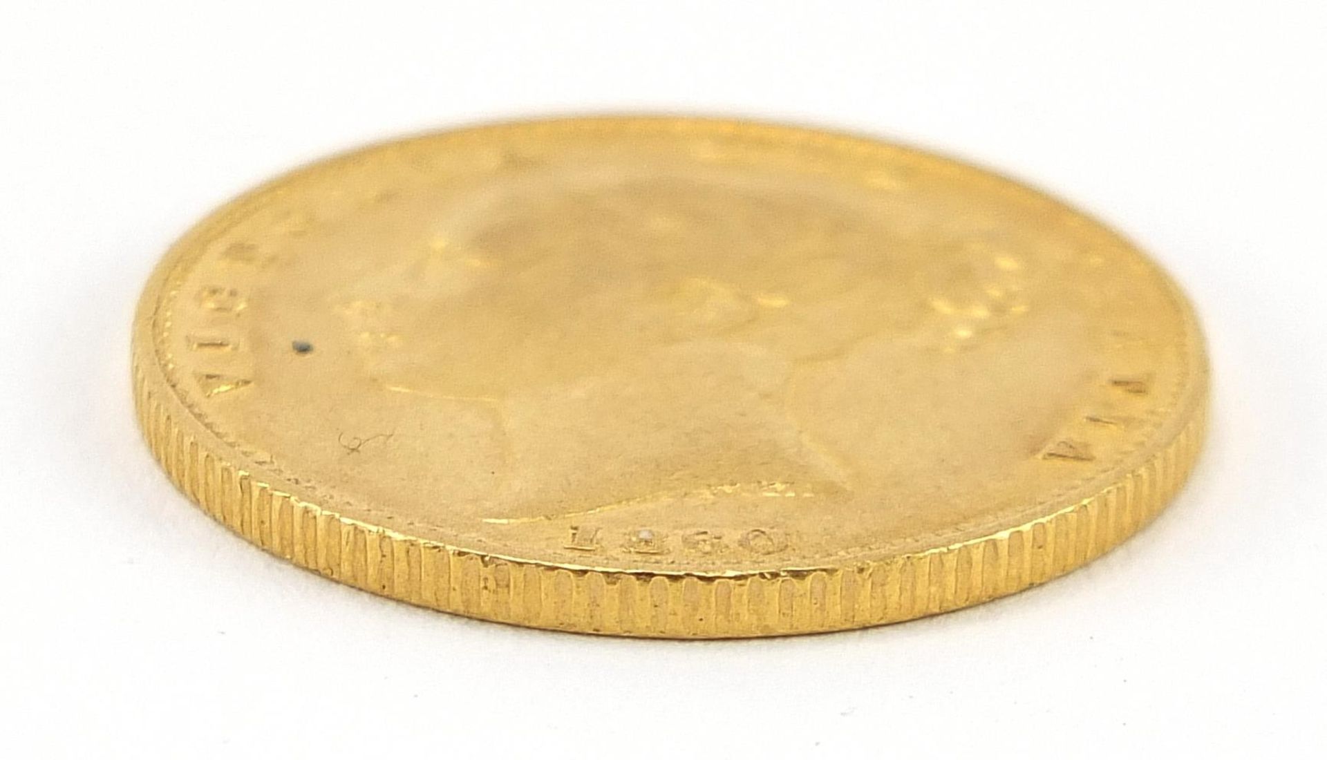 Queen Victoria Young Head 1860 shield back gold sovereign - this lot is sold without buyer's premium - Image 3 of 3