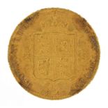 Queen Victoria Jubilee Head 1887 gold shield back half sovereign - this lot is sold without buyer's