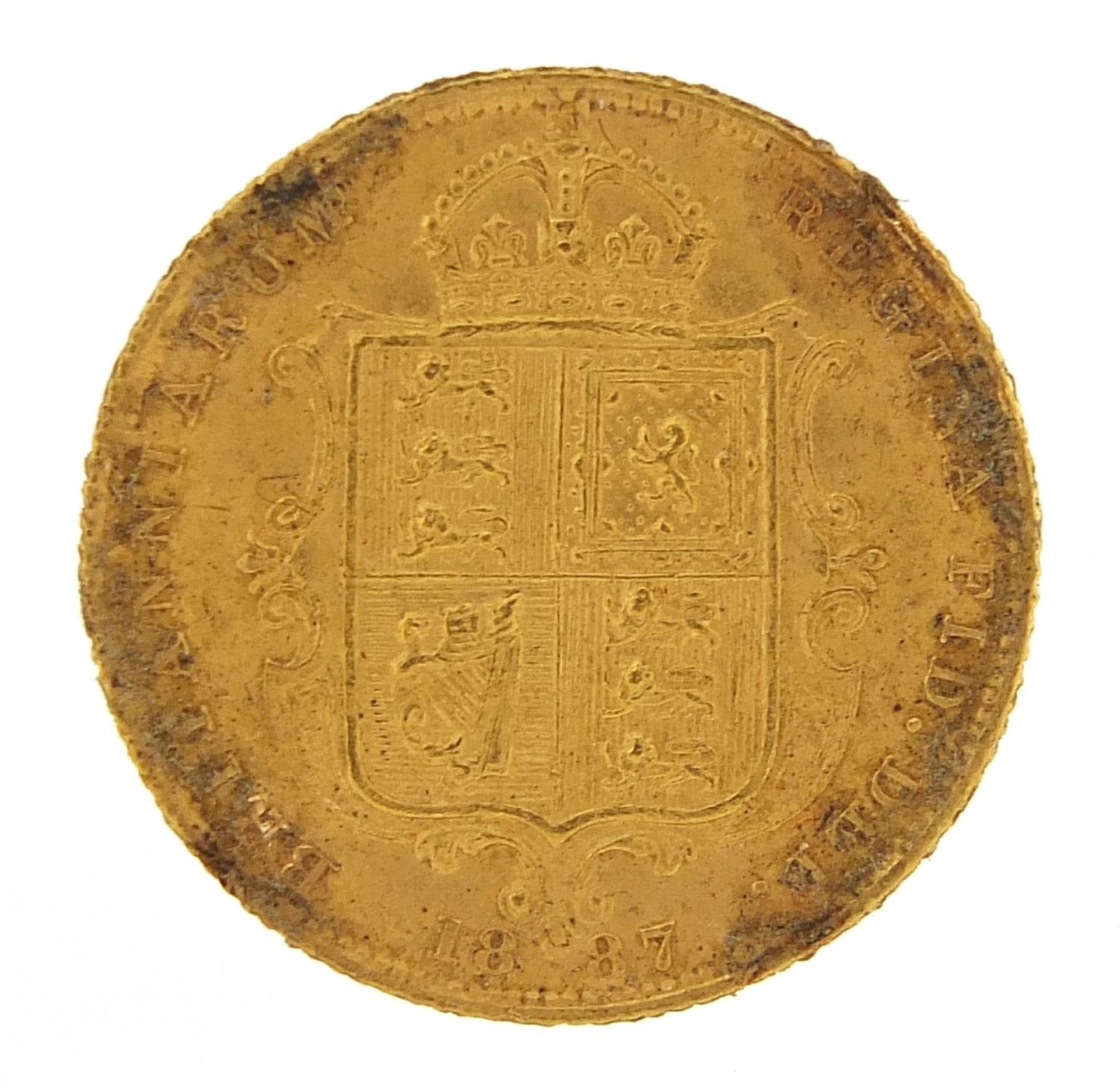 Queen Victoria Jubilee Head 1887 gold shield back half sovereign - this lot is sold without buyer's