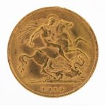 George V 1913 gold half sovereign - this lot is sold without buyer's premium