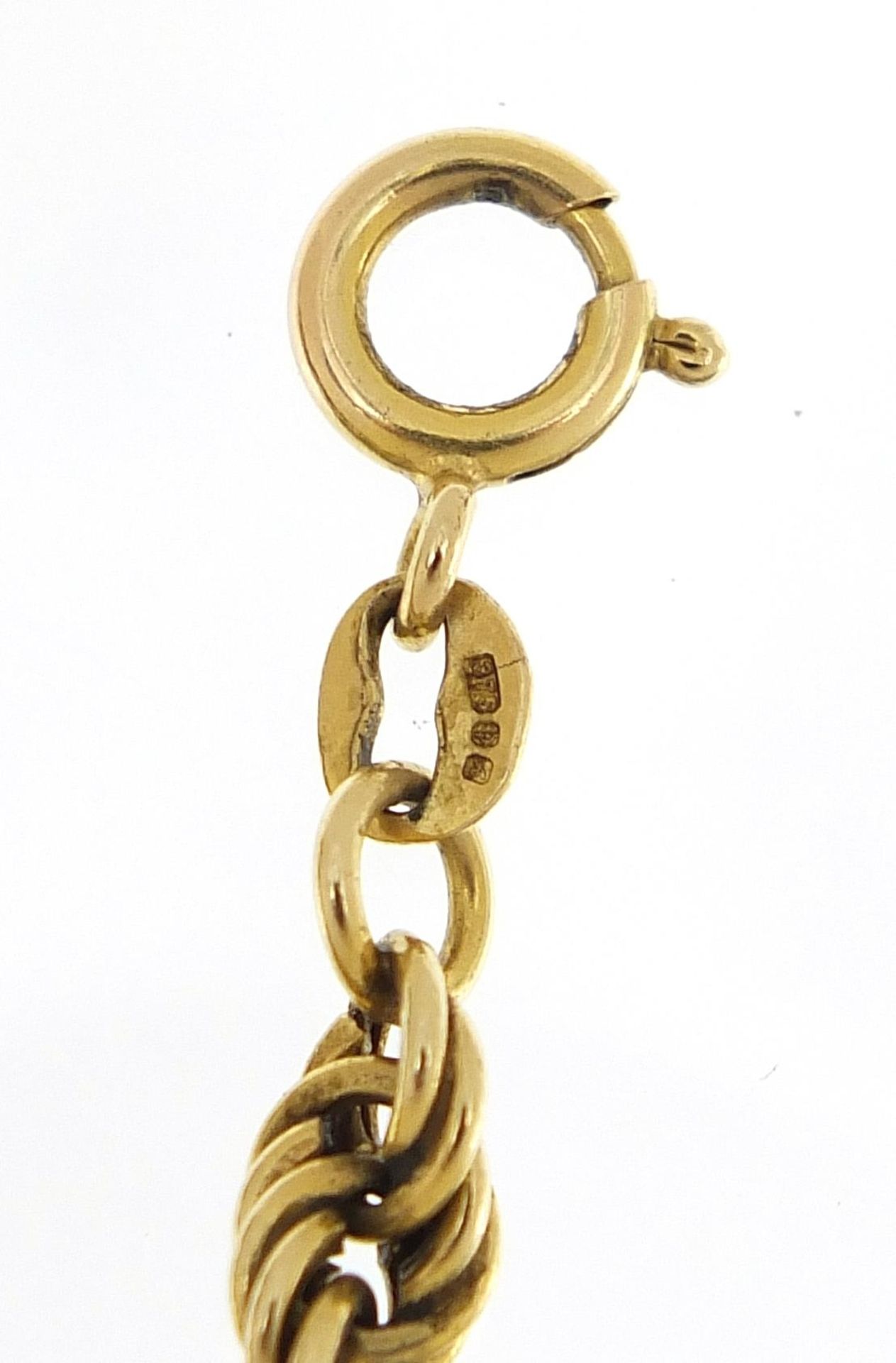 9ct gold rope twist necklace, 68cm in length, 21.6g - this lot is sold without buyer's premium - Image 3 of 3