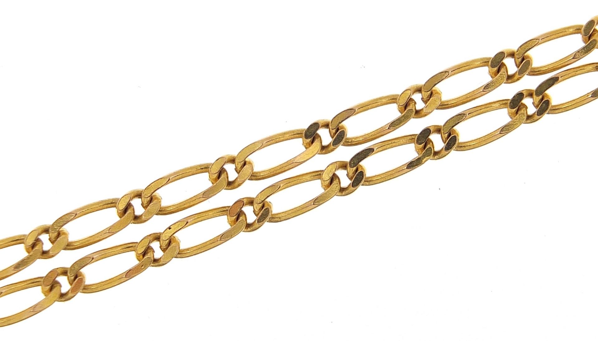 9ct gold figaro link necklace, 49.5cm in length, 6.0g - this lot is sold without buyer's premium