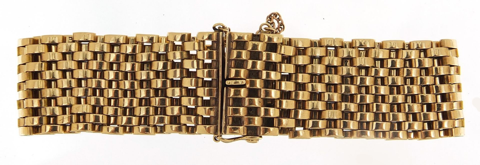 9ct gold flattened link bracelet, 18.5cm in length, 40.8g - this lot is sold without buyer's premium - Bild 3 aus 4