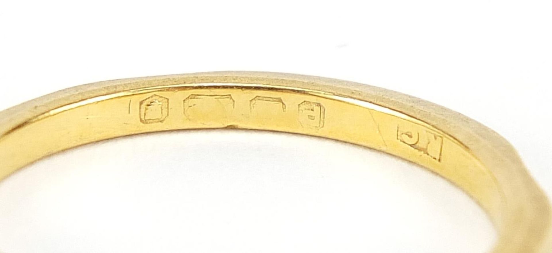 22ct gold wedding band, indistinctly hallmarked, size N, 2.7g -this lot is sold without buyer's prem - Image 3 of 3