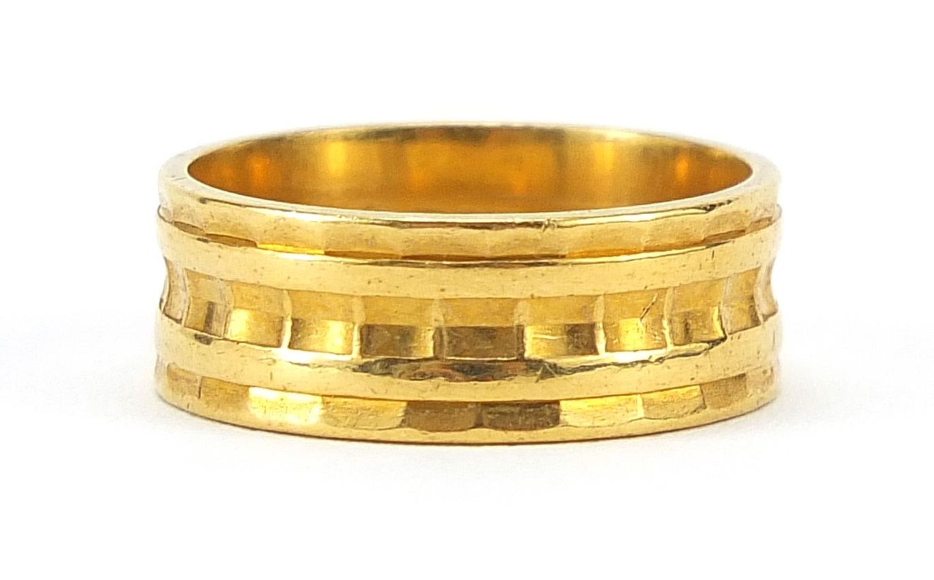 22ct gold wedding band, London 1963, size K/L, 6.0g this lot is sold without buyer's premium
