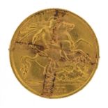 George V 1911 gold half sovereign - this lot is sold without buyer's premium