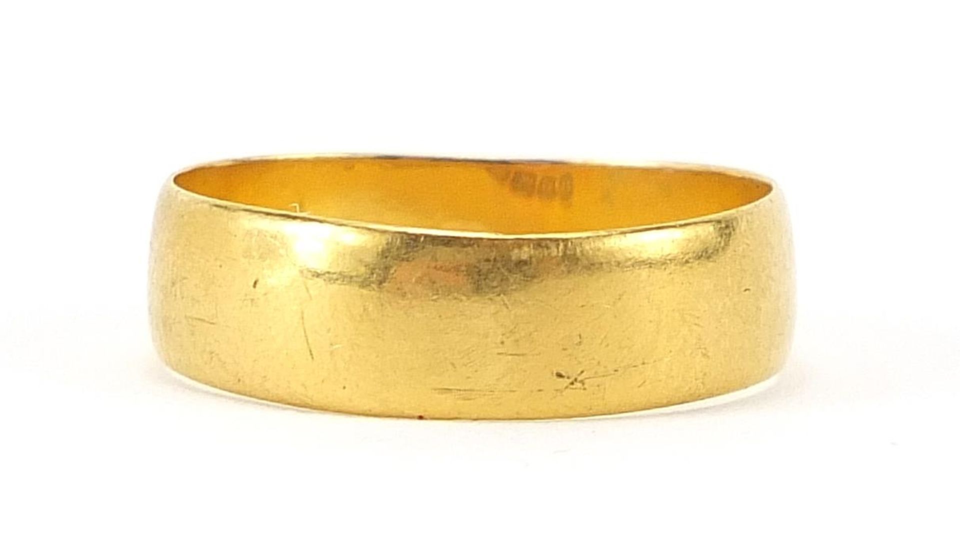 Victorian 22ct gold wedding band, Birmingham 1863, size L, 3.1g - this lot is sold without buyer's p - Image 2 of 3