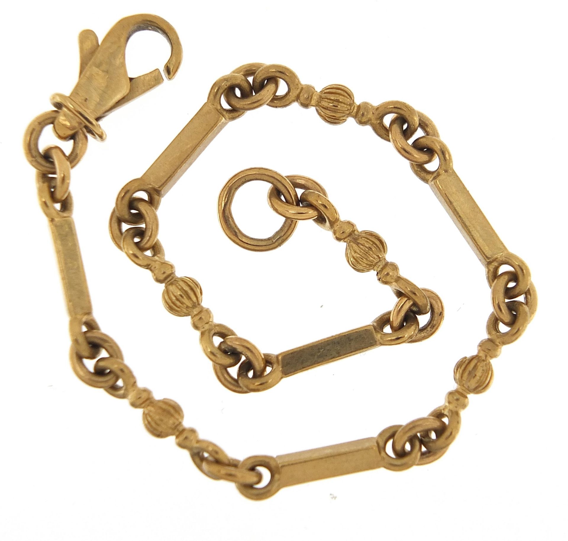 9ct gold fancy link bracelet, 18.5cm in length, 10.4g - this lot is sold without buyer's premium - Image 2 of 4