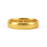 22ct gold wedding band, Birmingham 1921, size N, 3.8g - this lot is sold without buyer's premium