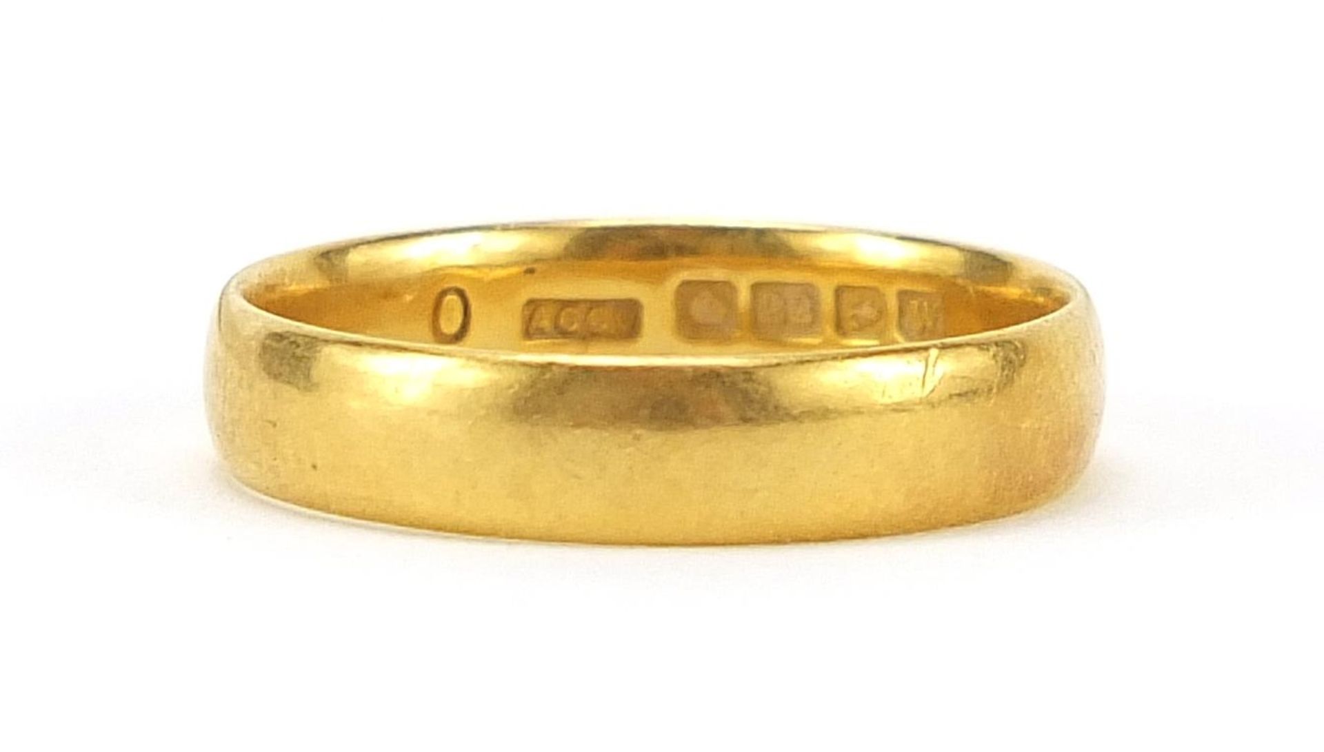 22ct gold wedding band, Birmingham 1921, size N, 3.8g - this lot is sold without buyer's premium