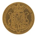 George IV 1826 gold shield back sovereign - this lot is sold without buyer's premium