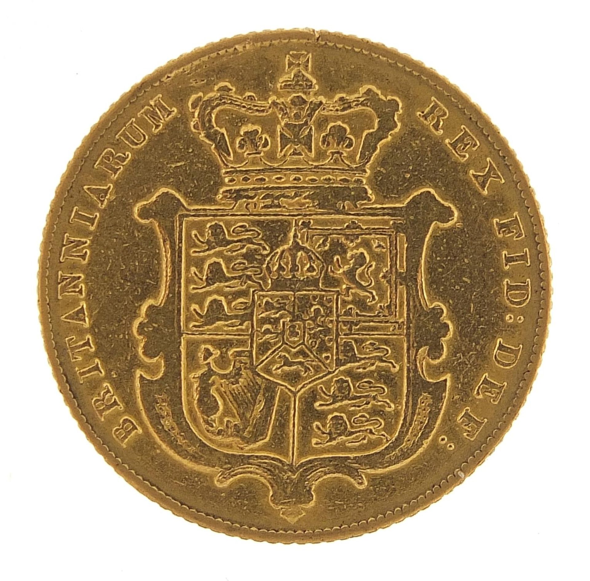 George IV 1826 gold shield back sovereign - this lot is sold without buyer's premium