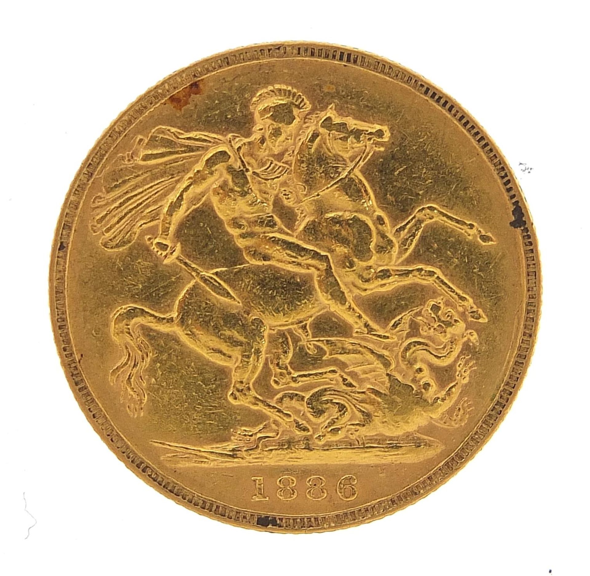 Queen Victoria Young Head 1886 gold sovereign, Melbourne mint - this lot is sold without buyer's pr