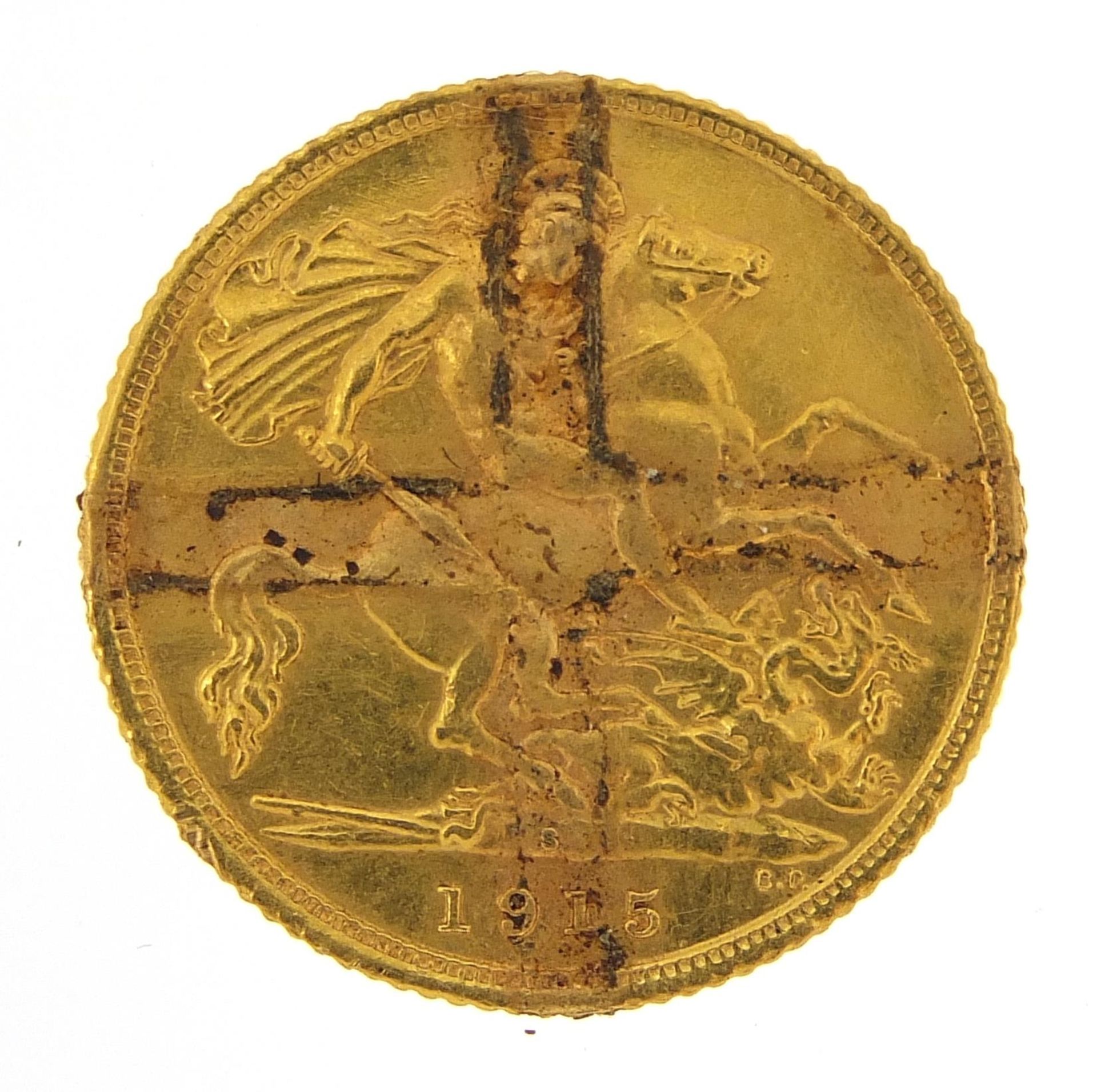 George V 1915 gold half sovereign, Sydney mint - this lot is sold without buyer's premium