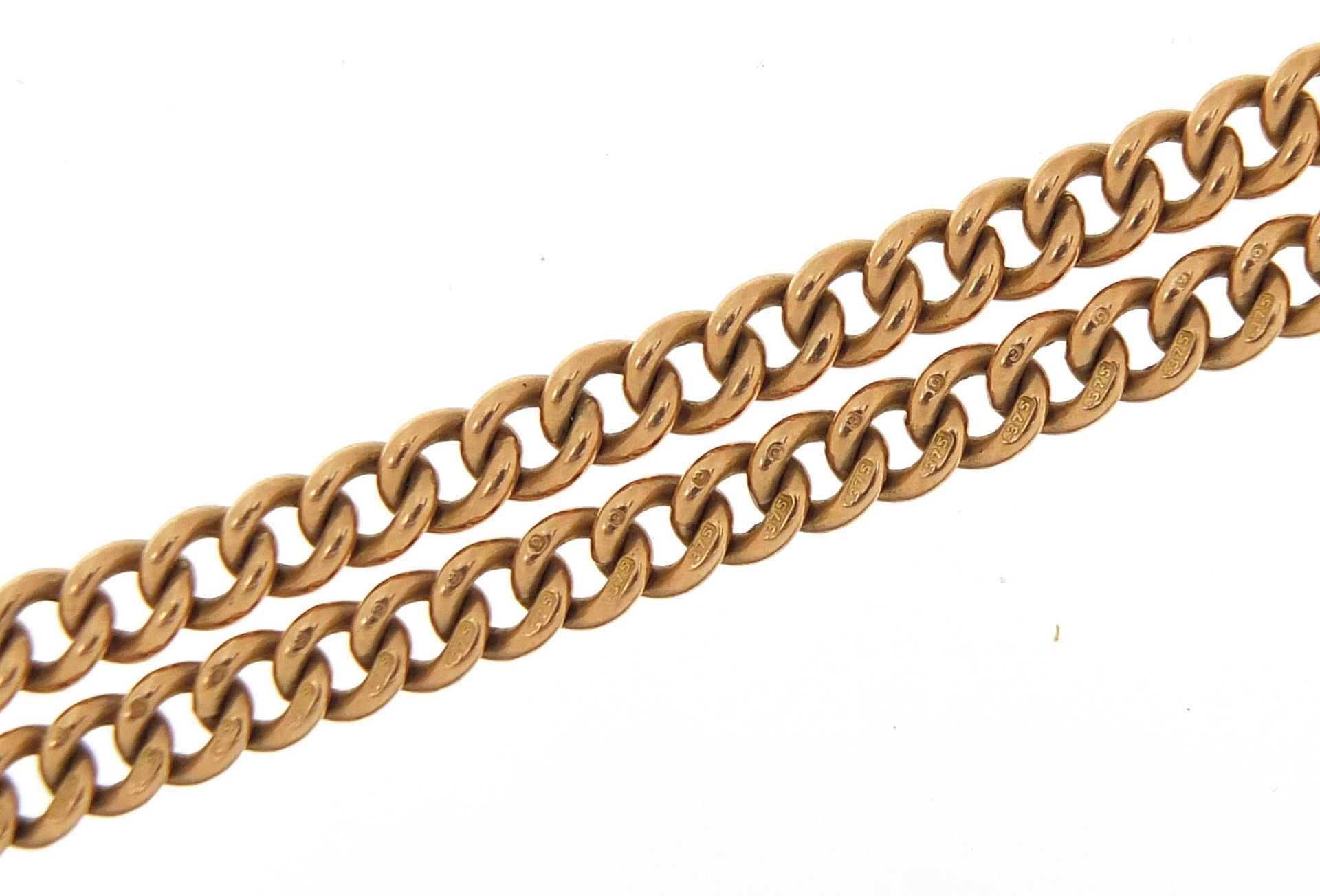 9ct rose gold watch chain, 39cm in length, 21.2g - this lot is sold without buyer's premium