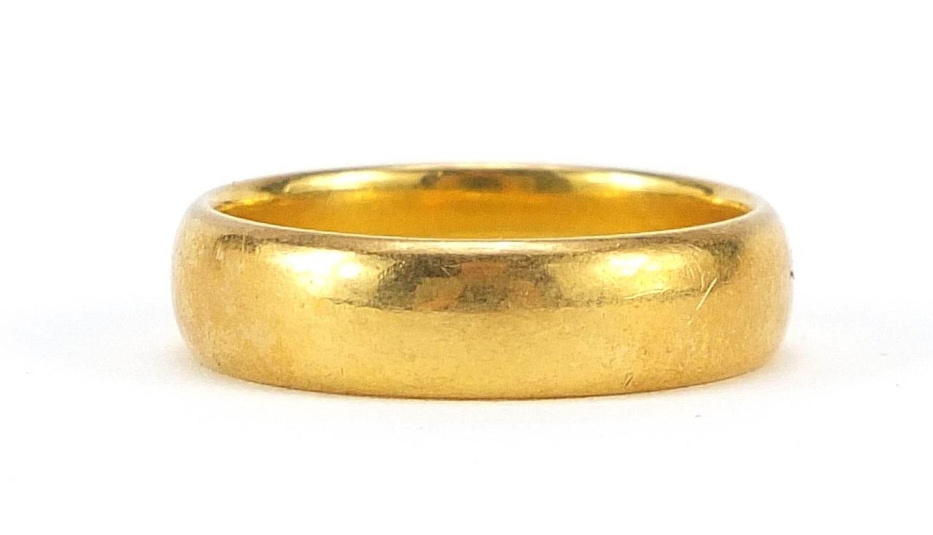 22ct gold wedding band, London 1917, size P, 7.5g - this lot is sold without buyer's premium - Image 2 of 3