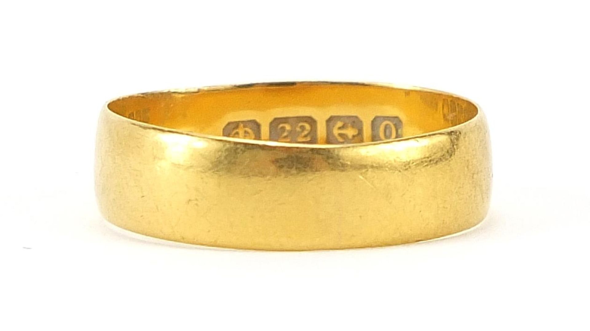 Victorian 22ct gold wedding band, Birmingham 1863, size L, 3.1g - this lot is sold without buyer's p