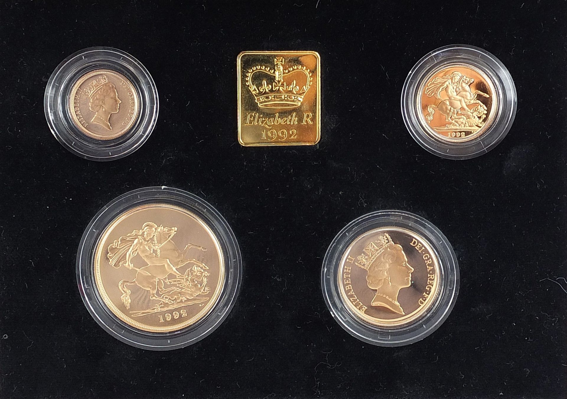 1992 United Kingdom Gold Proof Sovereign Four Coin Collection comprising half sovereign, sovereign, - Image 3 of 4