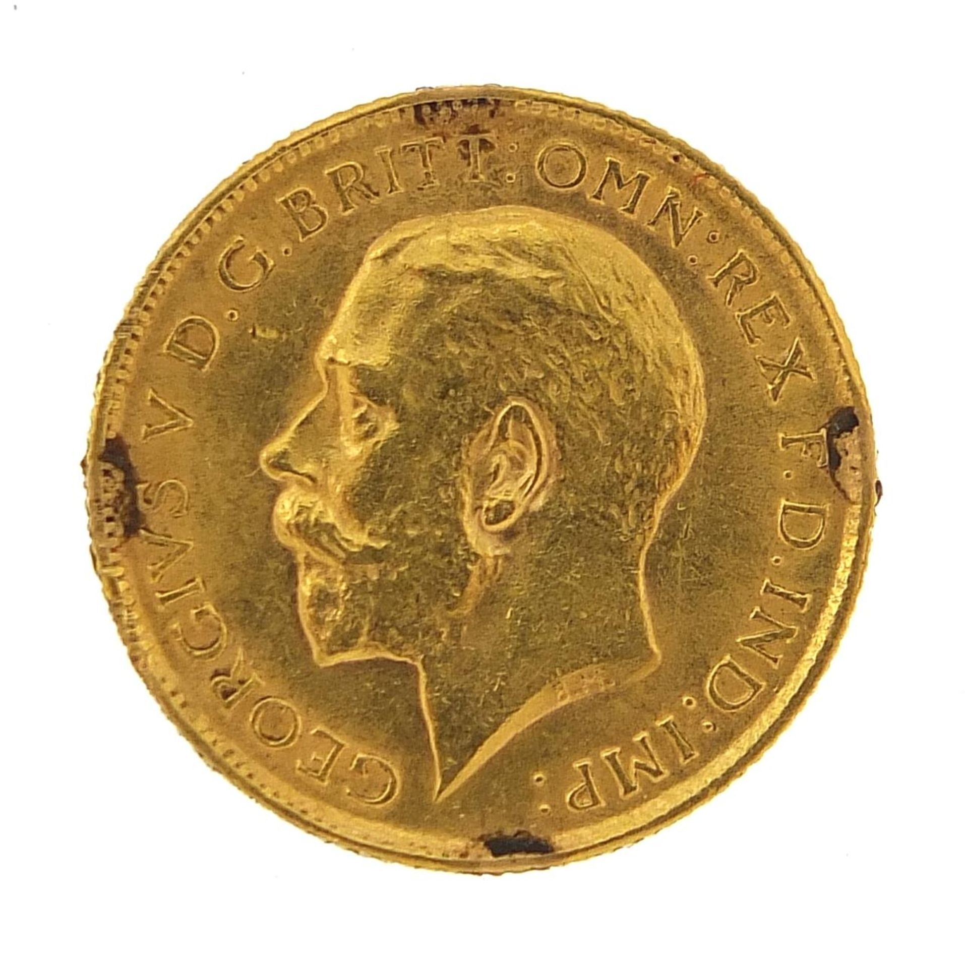 George V 1911 gold half sovereign - this lot is sold without buyer's premium - Image 2 of 3