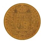 Queen Victoria Young Head 1862 shield back gold sovereign - this lot is sold without buyer's premium