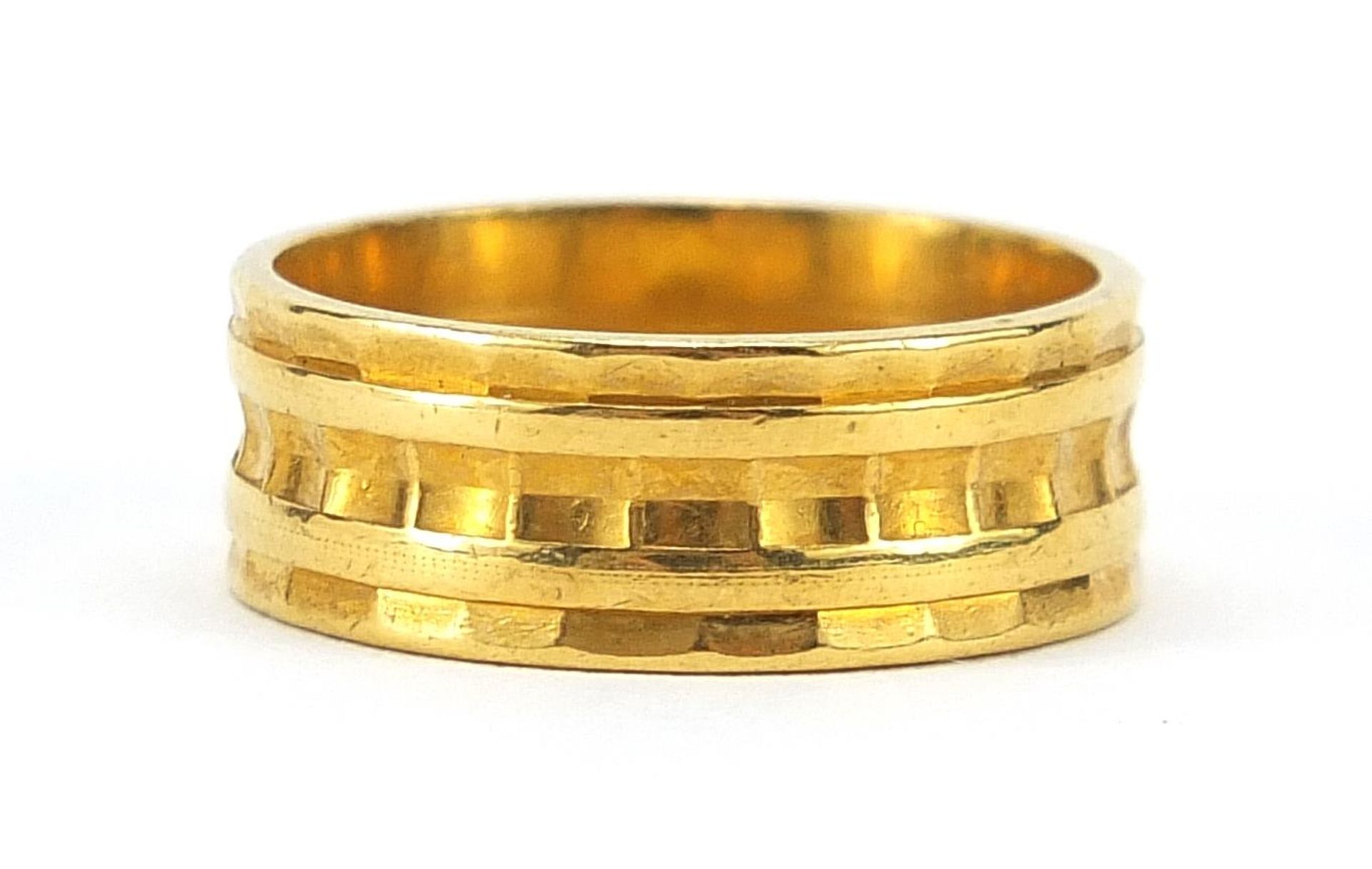 22ct gold wedding band, London 1963, size K/L, 6.0g this lot is sold without buyer's premium - Image 2 of 3