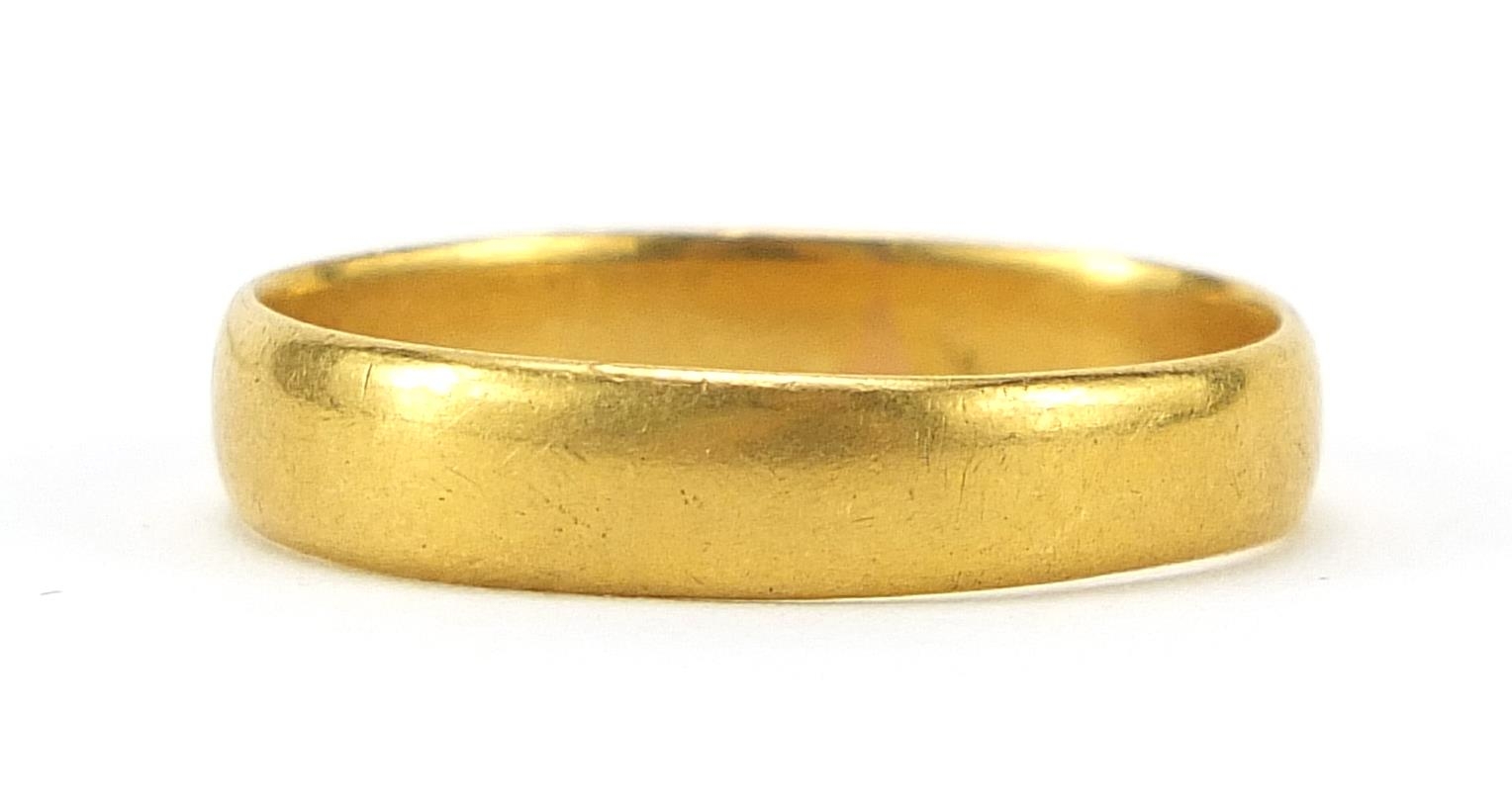 George V 22ct gold wedding band, Birmingham 1912, size O, 4.1g - this lot is sold without buyer's p - Image 2 of 3