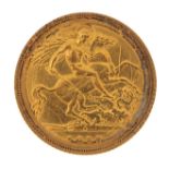 George V 1915 gold half sovereign, Sydney mint -this lot is sold without buyer's premium