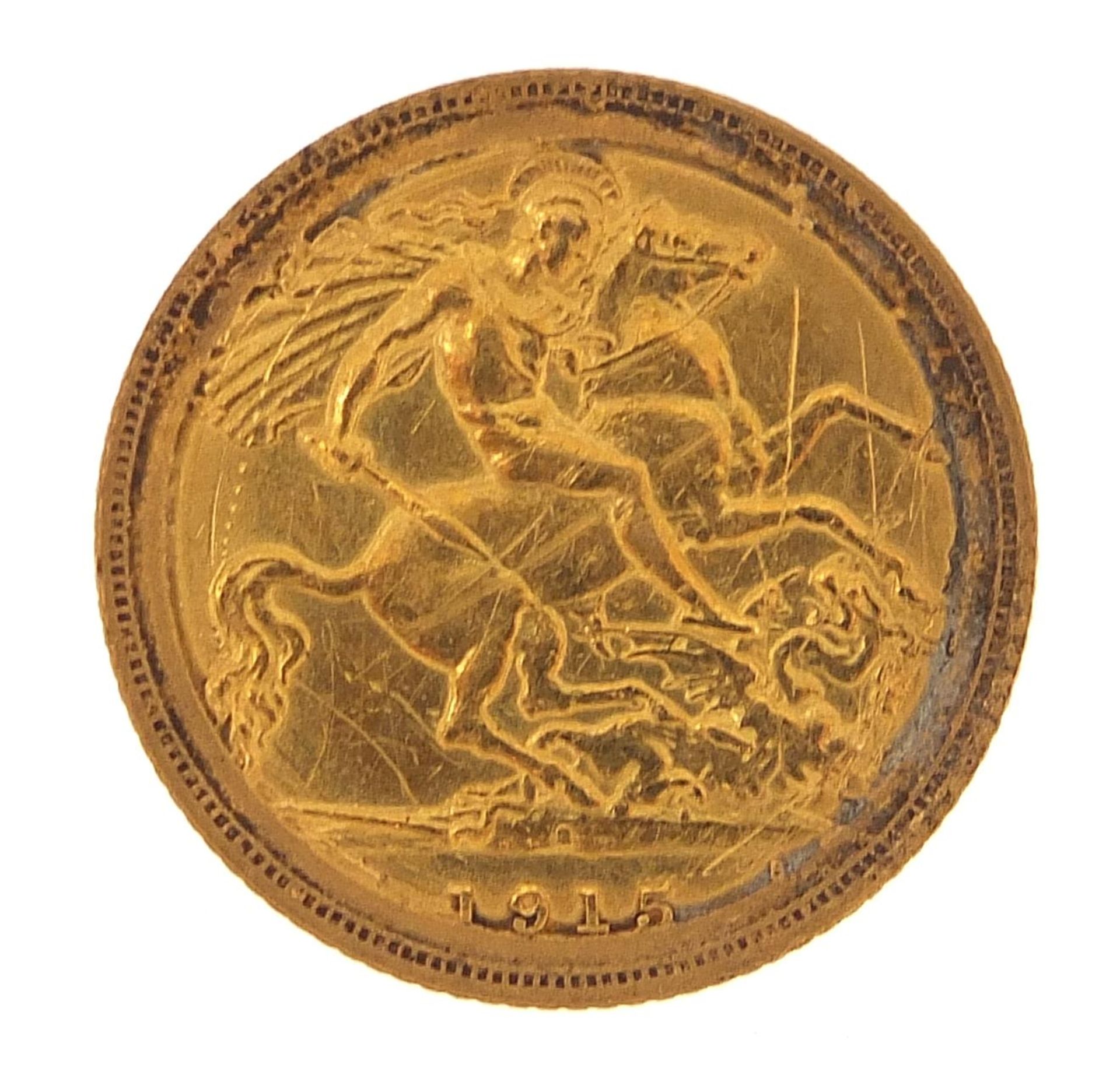 George V 1915 gold half sovereign, Sydney mint -this lot is sold without buyer's premium