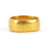 Edwardian 22ct gold wedding band, Birmingham 1909, size I, 5.9g - this lot is sold without buyer's